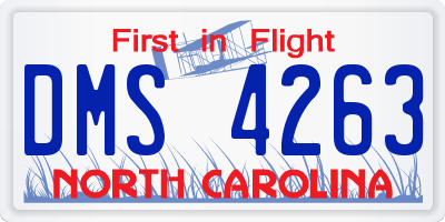 NC license plate DMS4263
