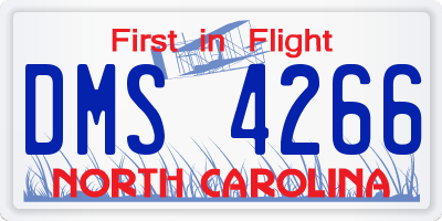 NC license plate DMS4266