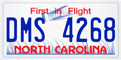 NC license plate DMS4268