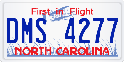 NC license plate DMS4277