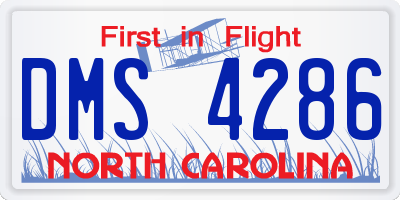 NC license plate DMS4286