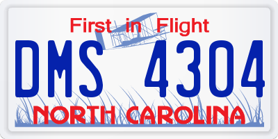 NC license plate DMS4304