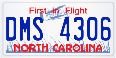 NC license plate DMS4306