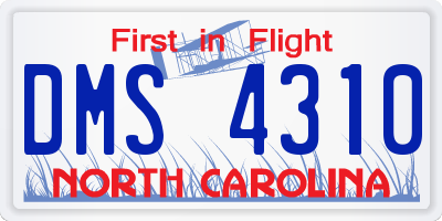 NC license plate DMS4310