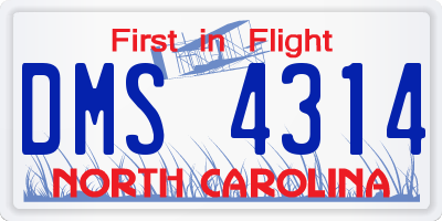 NC license plate DMS4314