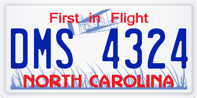 NC license plate DMS4324