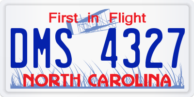NC license plate DMS4327