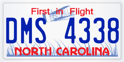 NC license plate DMS4338