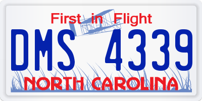 NC license plate DMS4339