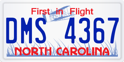 NC license plate DMS4367