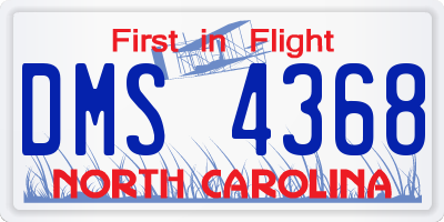 NC license plate DMS4368