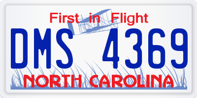 NC license plate DMS4369