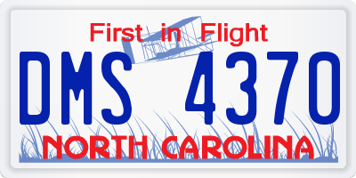 NC license plate DMS4370