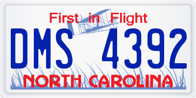 NC license plate DMS4392