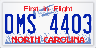 NC license plate DMS4403