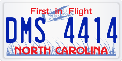 NC license plate DMS4414