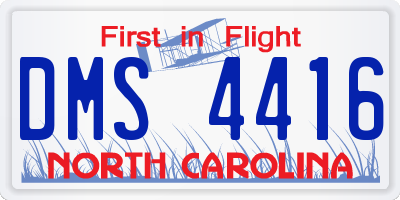 NC license plate DMS4416