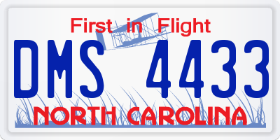 NC license plate DMS4433