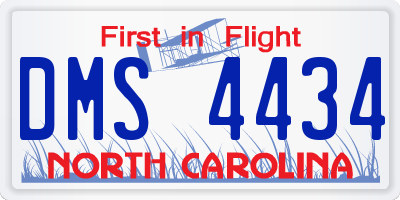 NC license plate DMS4434
