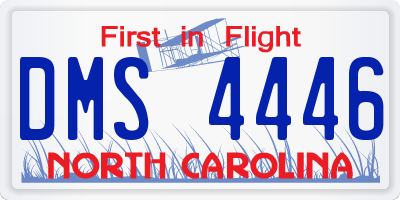 NC license plate DMS4446