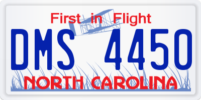 NC license plate DMS4450