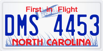 NC license plate DMS4453