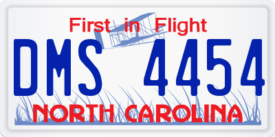 NC license plate DMS4454