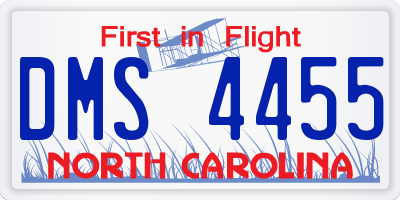 NC license plate DMS4455