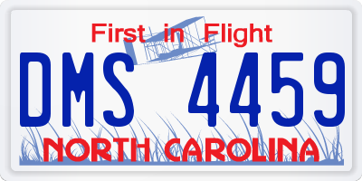 NC license plate DMS4459