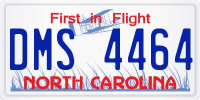 NC license plate DMS4464