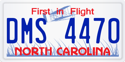 NC license plate DMS4470