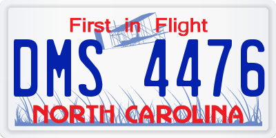 NC license plate DMS4476