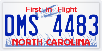 NC license plate DMS4483