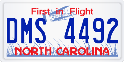 NC license plate DMS4492