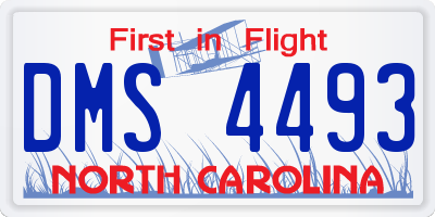 NC license plate DMS4493