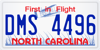 NC license plate DMS4496