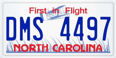 NC license plate DMS4497