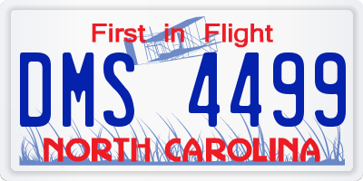 NC license plate DMS4499