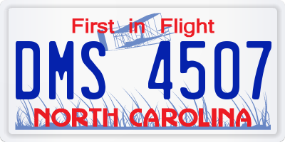NC license plate DMS4507