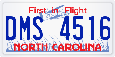 NC license plate DMS4516