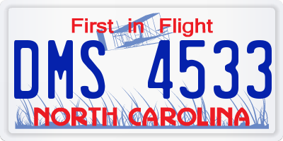NC license plate DMS4533