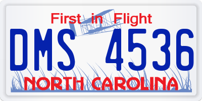 NC license plate DMS4536