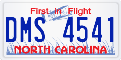 NC license plate DMS4541