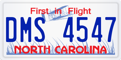 NC license plate DMS4547