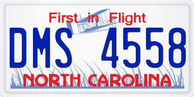 NC license plate DMS4558