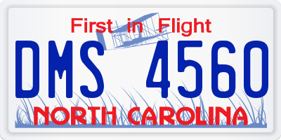 NC license plate DMS4560