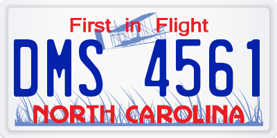 NC license plate DMS4561