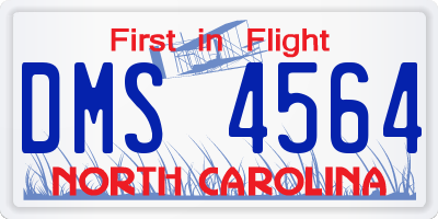 NC license plate DMS4564