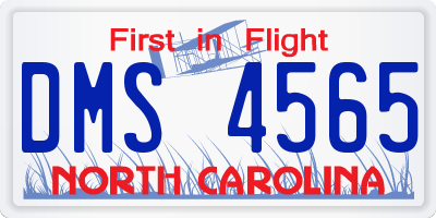 NC license plate DMS4565