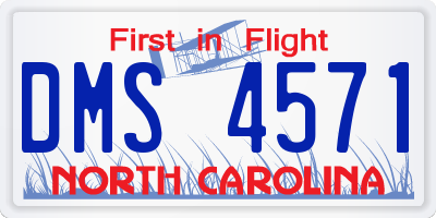 NC license plate DMS4571